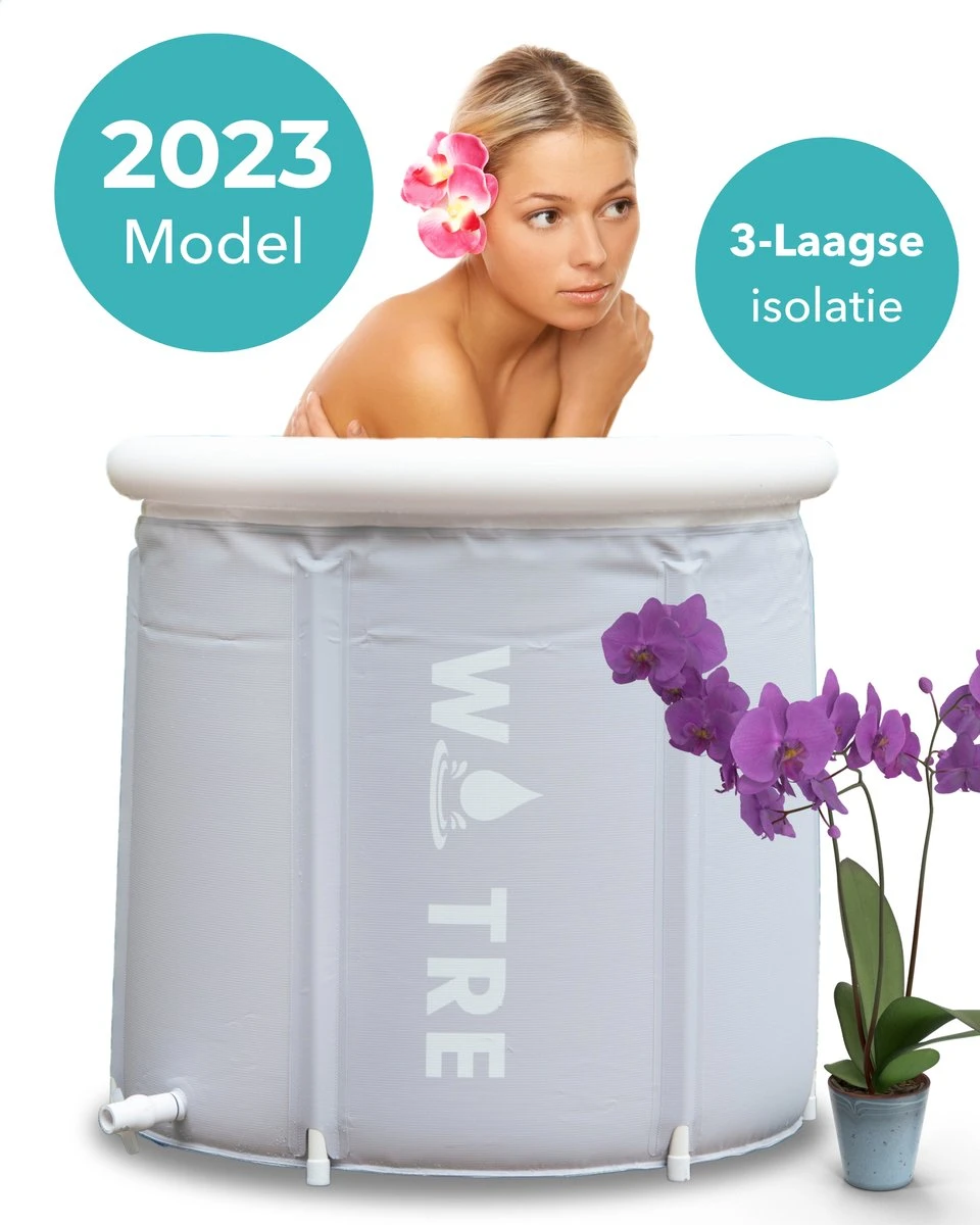 WOTRE Zitbad - Bath Bucket - Ijsbad - Wim Hof Methode - Bad Voor Volwassenen - Mobiele Badkuip - Grijs - 180L