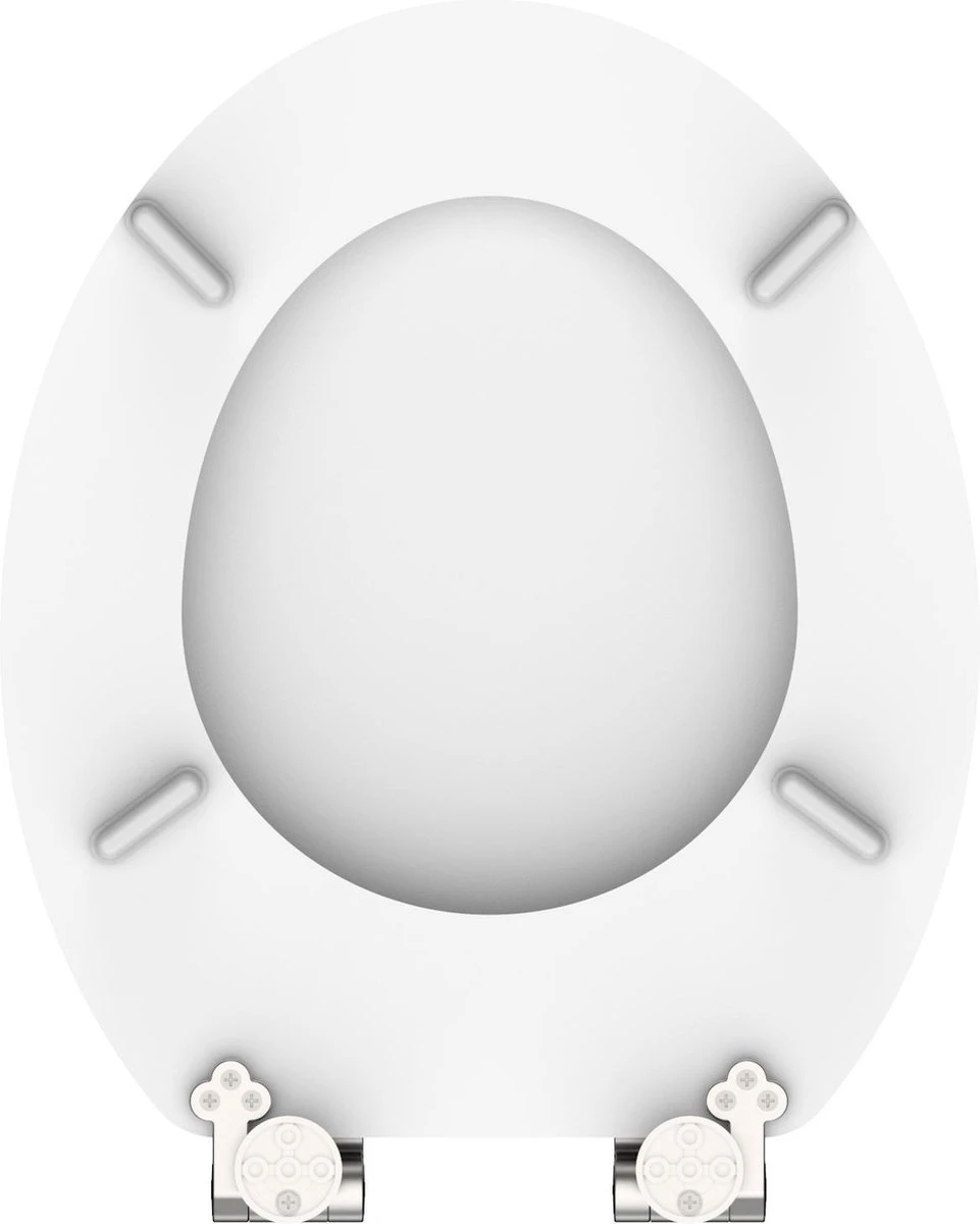 SCHÜTTE WC-Bril 84100 WHITE - MDF-Hout - Soft Close - Verchroomde Scharnieren - Gelakt - Wit - Afbeelding 4
