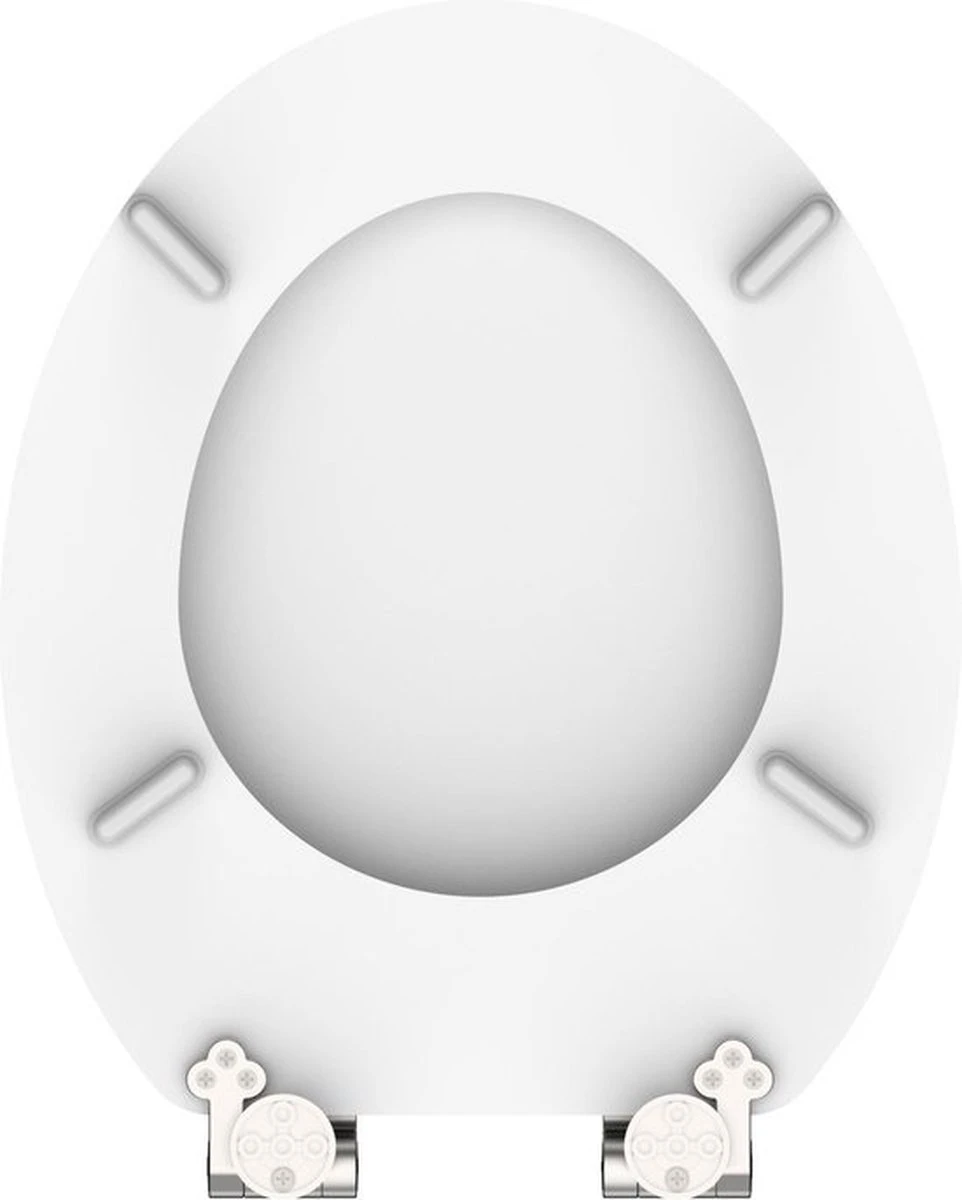 SCHÜTTE WC-Bril 84100 WHITE - MDF-Hout - Soft Close - Verchroomde Scharnieren - Gelakt - Wit - Afbeelding 3