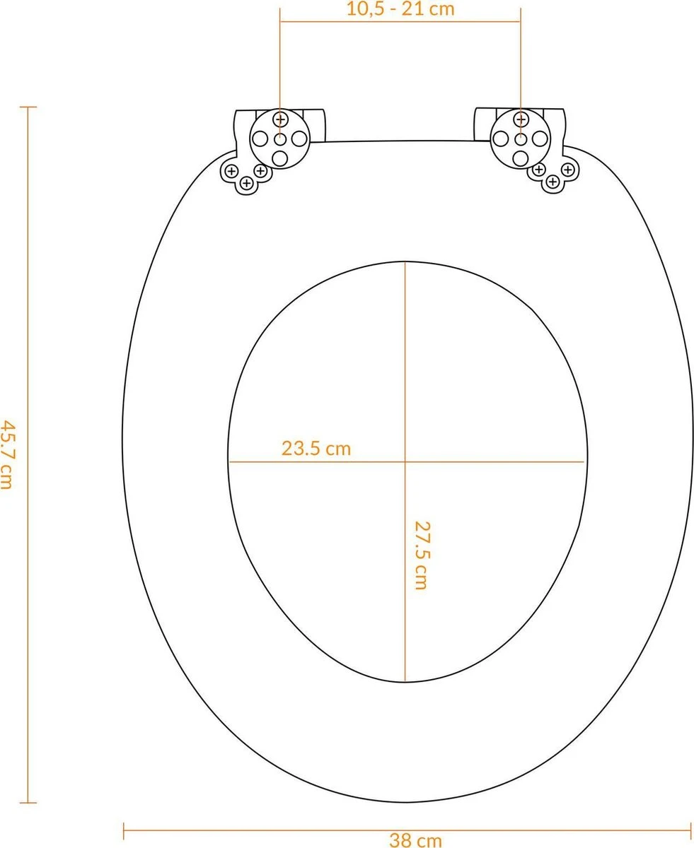 Casaria Wc-bril Met Deksel Sluitingsmechanisme Toiletzitting MDF Zwart - Afbeelding 7