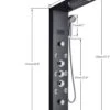 Sanisupreme® Douchepaneel Met Massage - Regendouche - Massage Jets - Waterval Douche - Met Thermostaatkraan En Handdouche - Zwart - Opbouw - Douchekop - Flanner®